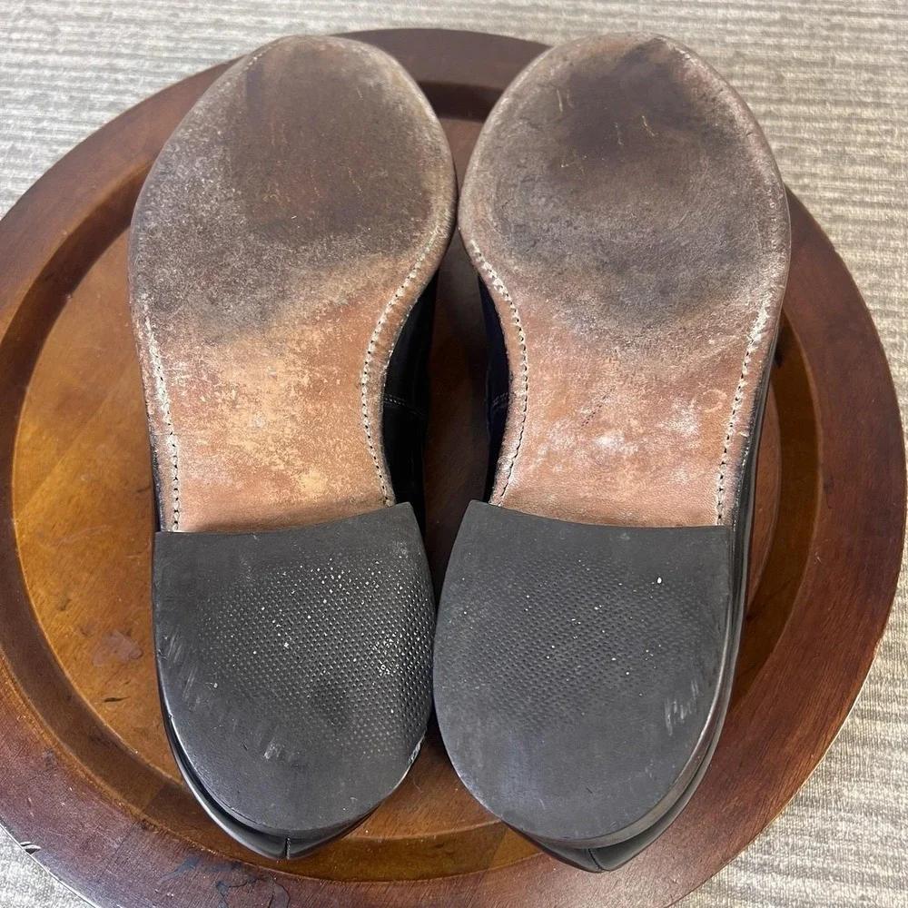 Vintage Johnson‎ & Murphy Mens Black Leather Tassel Loafers Dress Shoes 11 D